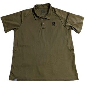 Zero Foxtrot Tactical Polo Shirt Mens Large Olive Drab Skull Stay Zero Military